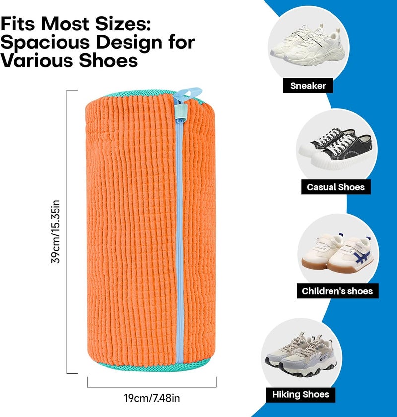 NMQHPA Shoe Washing Machine Bag: Laundry Shoe Bag for Washer and Dryer - 2pc Reusable Shoe Cleaning Bag for Sneaker Tennis Shoes Unstain Cleaner Kit(2 Pcs) - Image 4
